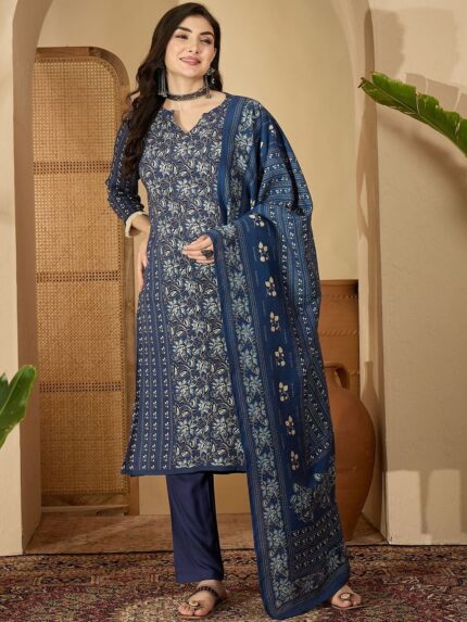 Women Cotton Kurta And Pant With Dupatta