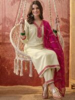 Women Cotton Kurta And Pant With Dupatta