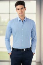 Men Blue Regular Fit Full Sleeves Formal Shirt