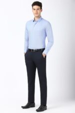 Men Lilac Regular Fit Full Sleeves Formal Shirt - Image 6